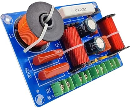 Laroal Divisore di frequenza Fai da Te a 3 Vie 250 W 850/5200 Hz, Altoparlante, Alti, Medi, Bassi, Crossover Audio Stereo HiFi, Facile Installazione