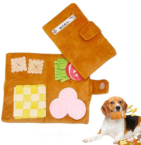 Snuffle Mat for Dogs, Dog Puzzle Snuffle Treat Dispensing Toys, Interactive Dog Puzzle Toy, Mental Stimulation Snuffle Toy for Boredom, Treat Dispensing Mat for Small Medium Large Dogs and Puppie-Menu