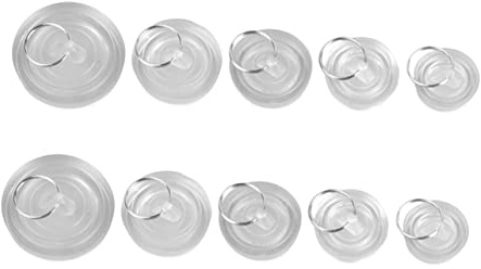 AUTSUPPL 10 Piezas Tapones de Goma para Fregadero y Lavabo de Transparentes con Anillo Tapón Sellador para Cocina Baño y Bañera Fácil de Insertar y Retirar Compatible con Desagües Estándar