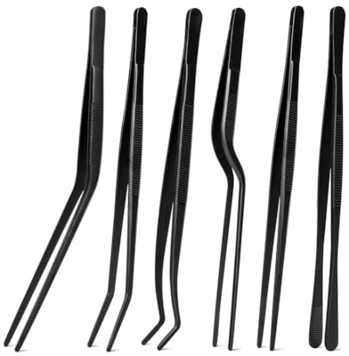 Ujjdwiurgh pincetttångsset, 6 delar rostfritt stål, 20 cm kök matlagning pincett för mat kock kulinarisk användning
