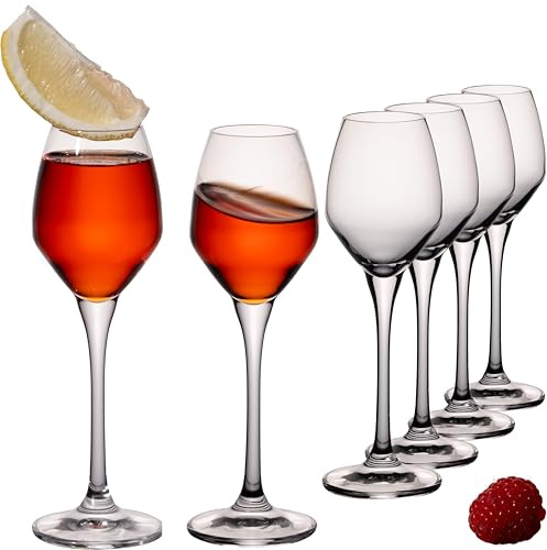 IMPERIAL glass Likörgläser 70ml – Likörglas mit Stiel Serie Rom – 6er Set aus Crystalline Glas Spülmaschinenfest – leicht & klar, klassische Tulpenform