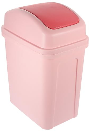 OSALADI Cubo de Basura Grande con Tapa Abatible Plástico Grueso Color Rosa Capacidad Extra para Cocina y Baño Diseño Compacto Adecuado para Espacios Estrechos y Uso Doméstico