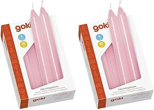 Goki Geburtstagskerzen ROSA 10er Set (Packung mit 2)