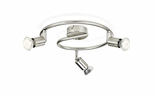 Philips LAMPADA DA SOFFITTO LIMBALI FARETTO 3 LUCI Nickel in Metallo SPIRALE ORIENTABILI Senza LAMPA