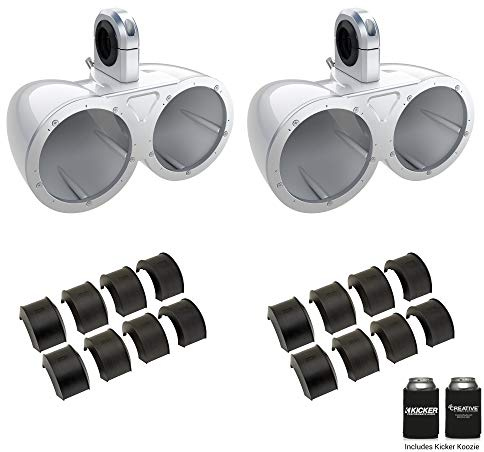 KICKER KMTEDW White Dual 6.5 Empty Wake Tower/Roll Bar Enclosures with KMTAP Adapter Pack for UTVs