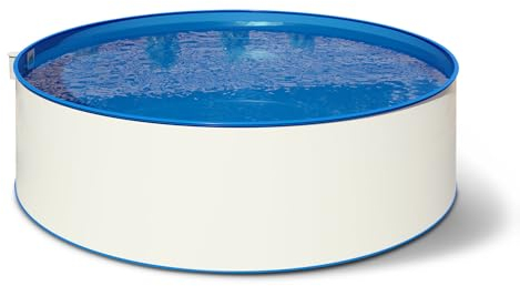 POOL Total Stahlwand Rundbecken Ø 3,50 m x 1,50 m Schraubenfreie Montage Folie blau 0,8 mm Gartenpool aufgestellt eingelassen versenkt Swimmingpool Schwimmbecken Becken Rundpool Pool