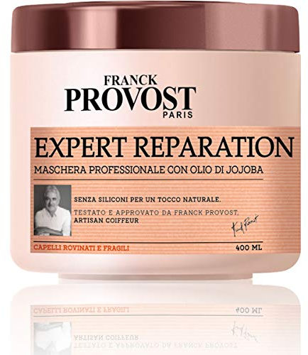 Franck Provost Masque professionnel Expert Reparation, masque à l'huile de jojoba pour cheveux renforcés et réparés, 400 ml, lot de 1