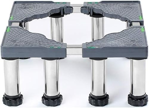 Waschmaschine Sockel Untergestell Kühlschrank Verstellbare Sockel Mit 8 Stabilen Füßen Höhe 15cm Waschmaschinensockel 45-70cm für Trockner, Wäschetrockner und Kühlschränke (8Füßen, Höhe15cm)