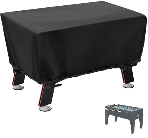 Andacar Foosball Table Cover - Waterproof Football Table Cover Soccer Table Covers Outdoor Indoor Foosballs Table Covers - 63L×45W×19.5H, Black