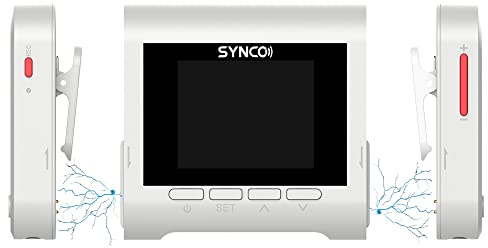 SYNCO G3 Lavalier Microfono Wireless 2.4GHz Con Custodia di Ricarica 1-Trigger-2 con Schermo LCD da 1.8 pollici per fotocamera DSLR Videocamera Smartphone PC Laptop Bianco