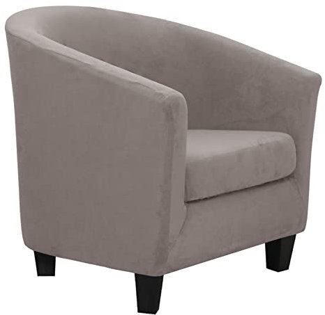 YOPOIY 2 Stück Wasserfeste Sesselbezug, Luxus Velvet Sesselhusse Stretch Waschbar Club Chair Schonbezug rutschfest Weich Möbelschutz -braun-Einheitsgröße