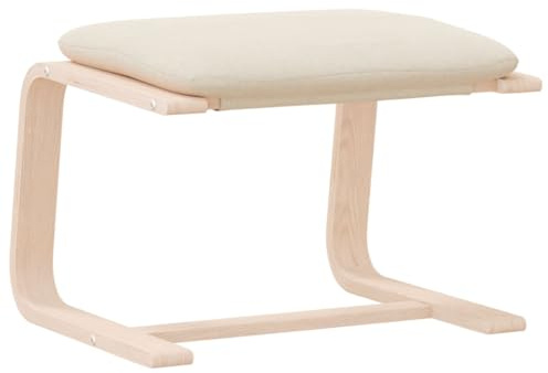 vidaXL Repose-Pied, Tabouret avec Coussin, Siège avec Cadre en Bois, Meuble de Salon Salle de Séjour Chambre Intérieur, Moderne, Tissu