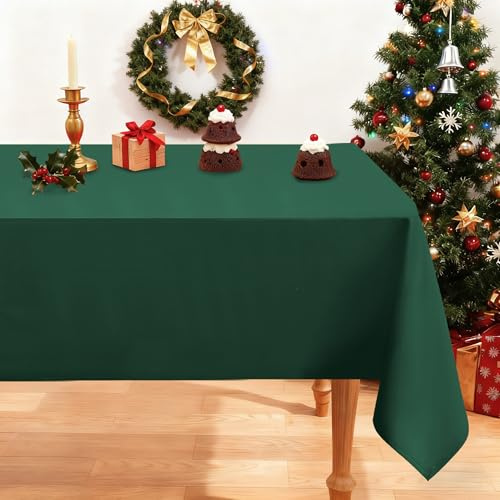 DWCN Mantel Verde Antimanchas, Lavable, Mantel Impermeable para Comedor, jardín, Fiesta, Bodas o hogar, 110 x 140 cm