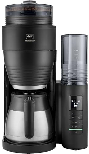 Melitta AromaFresh Therm Pro X - Kaffeemaschine mit Mahlwerk, Filterkaffeemaschine mit Thermokanne und entnehmbarem Wassertank, für bis zu 8 Tassen Kaffee, schwarz