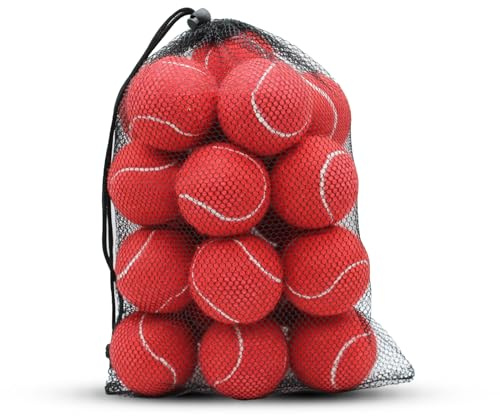 SHYUJAJIE tennisbollar, 20-pack träning tennisbollar, hög elasticitet övningstennis för nybörjare, träning spelbollar för husdjur hund (röd)