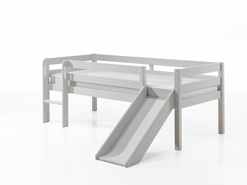 möbelando Spielbett >Pino< in Weiß - 207,6x83x175 (BxHxT)