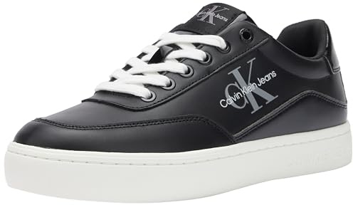 Calvin Klein Jeans Donna Sneakers con Suola Preformata in Pelle, Nero (Black/Bright White), 37