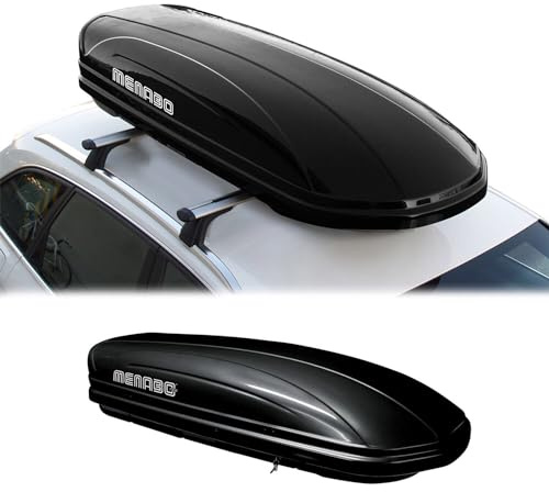 MENABO Dachbox Mania 320l kompatibel mit Auto Dachkoffer Gepäckbox Dachgepäckträger Autobox Schwarz