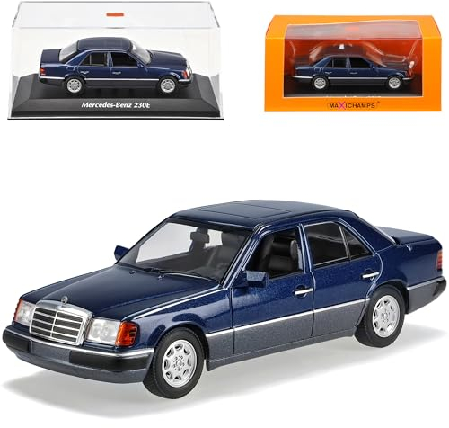 alles-meine.de GmbH Mercedes-B E-Klasse 230 E W124 Limousine Dunkel Blau Metallic 1984-1997 1/43 Minichamps Maxichamps Modell Auto mit individiuellem Wunschkennzeichen