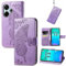 JIUNINE Cover per Xiaomi Redmi 13 4G / Poco M6, Custodia Interno TPU Antiurto Portafoglio con Disegni di Farfalla [Carta Fessura] [Supporto Stand] Cover Libro in PU Pelle per Poco M6 4G, Viola