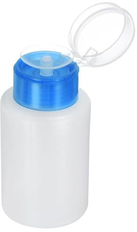 sourcing map Solvent Alcohol Dispensers 180ml(6.1oz) Straight Push Down Liquid Dispenser Pump with Sealing Stainless Steel Lid for Acetone Solution, Blue