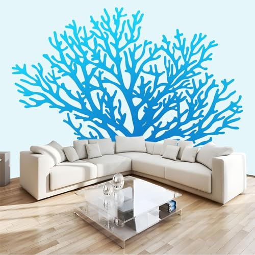 Wandgemälde Tapete Koralle Mit Animal-Print Fototapete Für Schlafzimmer Wohnzimmer Sofa Tv Hintergrund Wanddekoration Vliespapier, 350 x 246 Cm Wanddeko Wohnzimm