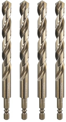 QUARKZMAN 4Pcs Foret Hélicoïdal en Acier Rapide au Cobalt M35 11mm | 1/4 Tige Hexagonale, Dia