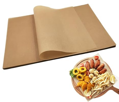 Feuilles de papier sulfurisé pré-découpées pour four et friteuse à air | Disques de cuisson résistants à la chaleur et riches en graisses pour biscuits, gâteaux, pain et rôtis | Non blanchi, qualité