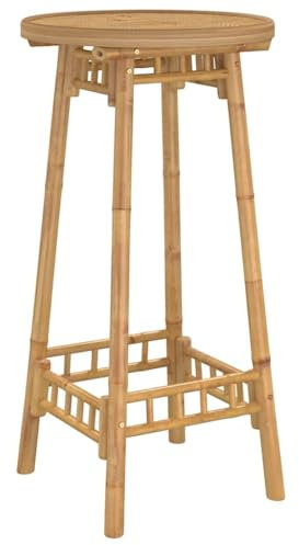 vidaXL Garten-Bartisch Rund Ø55x100 cm Bambus, Garten Bartisch, Outdoor Stehtisch, Bartische, Garten Stehtisch, Bartisch, Gartenbar, Bar Garten
