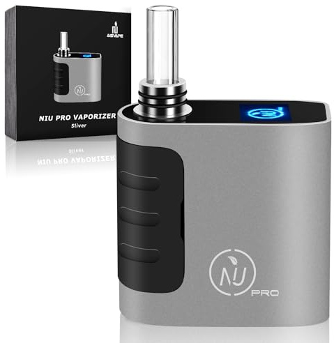 AISVAPE NIU-PRO Portable Vaporizer for Herb | Quick Swap Chamber | Precise Temps Control |160℃-226℃ | High Light OLED Display | Nicotine Free | NO LIQUID | 1400mAh Battery(Sliver)