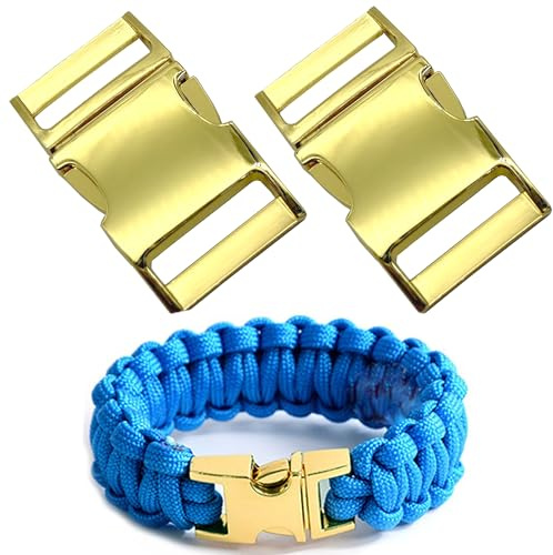 DHER snäpplås klickstängning av metall metallspänne, ersättningsväskspänne, bältesspänne, för paracordarmband, hundhalsband, ryggsäck, Guld, 25mm
