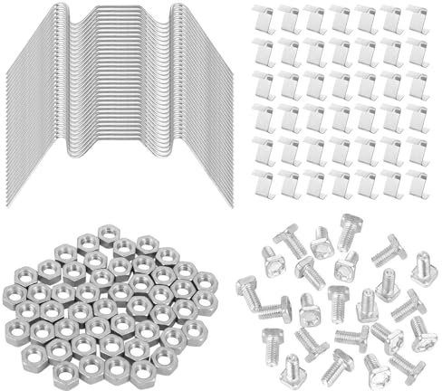 Greenhouse Repair Kit - 100 Galvanised W Clips, 100 Overlap Stainless Steel Z Clips, 100 Aluminium Square Greenhouse Bolts & Nuts - M6 x 12mm | Accessories, Fittings and Spares