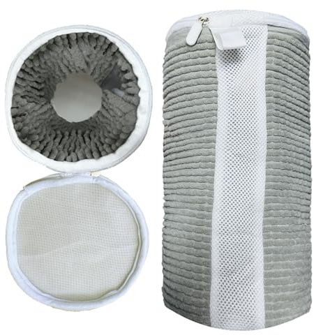 IBOPUXIU 2 Piezas Bolsa Lavadora Zapatillas, Adecuado para Calzado Deportivo y de Entrenamiento, Fabricado en Lana Limpia 360°, Reduce el Ruido del Lavado, Con Cremallera, Reutilizable.