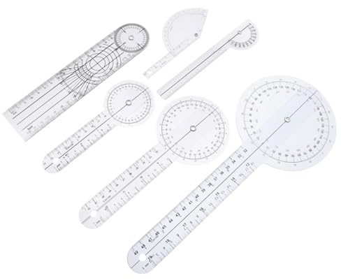 HONITANO Goniometro Spinale Medico in Plastica Set 6 Pezzi Righello Angolare Rotante Per Misurazioni Accurate in Ambito Fisioterapico e Riabilitazione