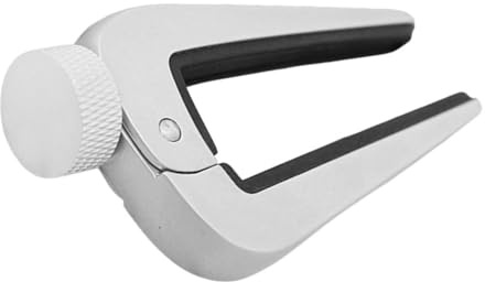 SUPVOX 12 saitig Einstellbarer Kapodaster für Gitarre und Bass Klemme für Saitige Akustik und Gitarren Präzise Stimmung Robuste Bauweise Silberfarben