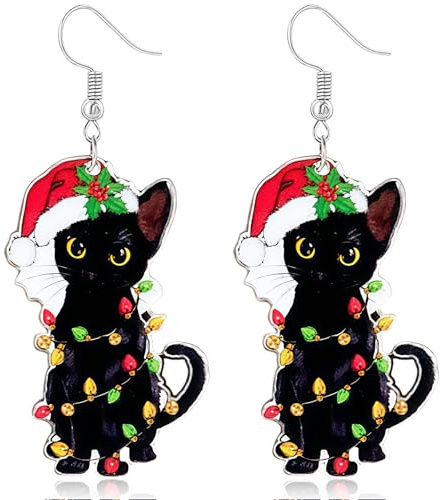 Weihnachtsohrringe Damen, Weihnachtsschmuck, Weihnachts Ohrringe Kinder, Weihnachten Tropfen Ohrringe, für Kinder und Erwachsene Weihnachtsfeier Schmuck Geschenke (D)