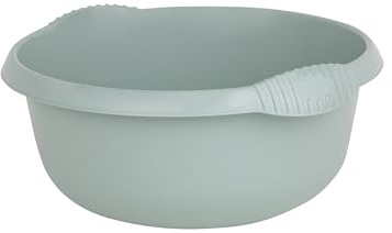 28cm Silver Sage Plastic Washing Up Bowl – 5 Litre Round Sink Basin for Dishwashing, Mixing & Storage | Colourful, Durable & BPA-Free Kitchen Bowl – Easy Clean & Space Saving Design