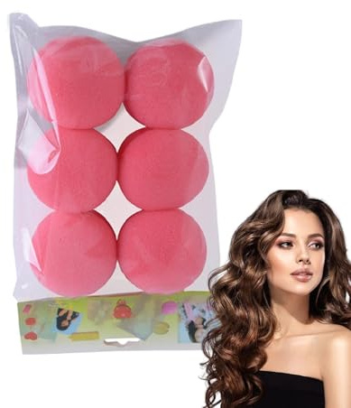 Heatless Hair Curler Styling Sponge Tool, Set of 6 Soft Sleeping Curling Tools, Portable Hairdressing Sponge Curler for Women Girls