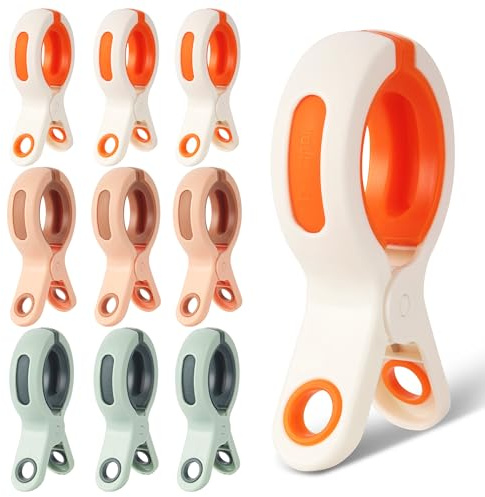 Set 10 Mollette Grandi per Telo Mare, Clip Forte Grip per Teli, Asciugamani e Vestiti, Perfette per Lettini, Sdraio e Spiaggia