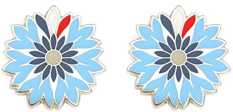 Lot Deux Pins Bleuet | Broche Fleur | Broche Costume Homme | Pin's Étoile | Pins Costume Homme | Pin Tricolore Argenté