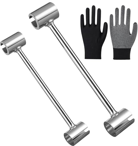 VEGCOO 2 Pièces Outil de Réglage de Charnière de Porte, 14/19/23/25mm Outil de Réparation de Charnière de Portes, avec Gants Antidérapants, Clé de Reglage Gond Porte pour Coupe-Feu Portes Sécurité