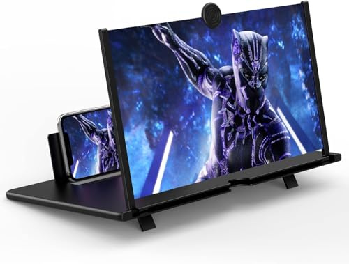 Sevitini Amplificador de Pantalla para movil, 3D Lupa para móvil, HD Amplificador de Pantalla movil, Lupa Pantalla Plegable para Todos los Smartphones (20 Zoll)