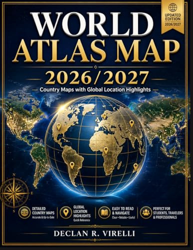 World Atlas Map 2026/2027: Country Maps with Global Location Highlights