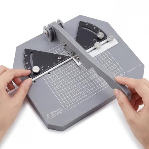 ABEST Station de découpe d'angle de précision pour modèles amateurs - Boîte à onglets réglable de 0 ° à 45 ° avec longueur de coupe de 2 à 52 mm - Outil léger en ABS pour diorama, architecture et