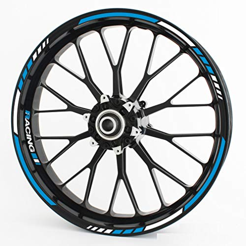 Felgenrandaufkleber RS - Komplettset für 15 16 17 18 19 - Farbe & Design wählbar - Hellblau, Design 2