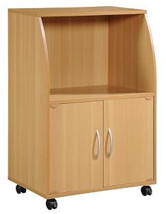 HODEDAH IMPORT Kitchen Cart, Space-Saving & Stylish Storage Solution, ‎Multipurpose Unit, 38.1 x 55.88 x 83.82 cm Dimension; 14.97 Kilograms, Wood, Beech