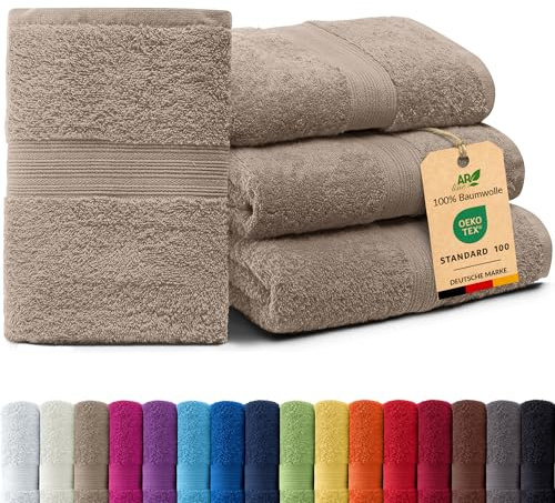AR Line Arizona 4er Set Handtücher 50x100 cm – 100% Baumwolle, 500 g/m², weich & saugstark in Farbe: Sand