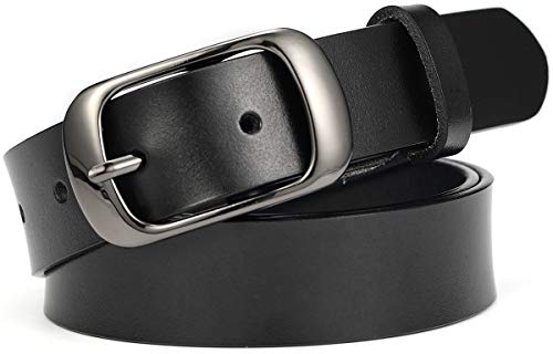 McFanBe Cintura in Pelle da Donna per Jeans da Donna Jeans Eleganti 1,1 Larghezza (XXL:133cm(Girovita 107-118cm/43-47pollici), C:Nero)