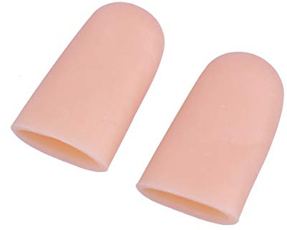 VORCOOL Fingerschutz Silikon Finger Hülsen Schutz Finger Zellen für Schützende Gebrochene Finger 1.3x4cm 2 Stück (Hautfarbe)