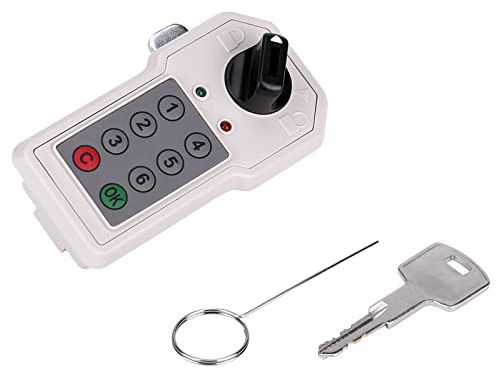 Serratura a combinazione, Ferramenta e serrature per porte Chiavistello senza scatto codice 6 cifre Comoda serratura di sicurezza password Cam cabinet (con una chiave, spedita batteria)